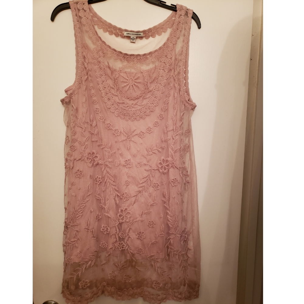 American Eagle Mauve Lace Dress